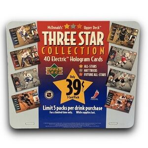 Rare 1995 McDonalds Upper Deck NHL Card / Big Mac 2 Sided Vintage Translite Sign